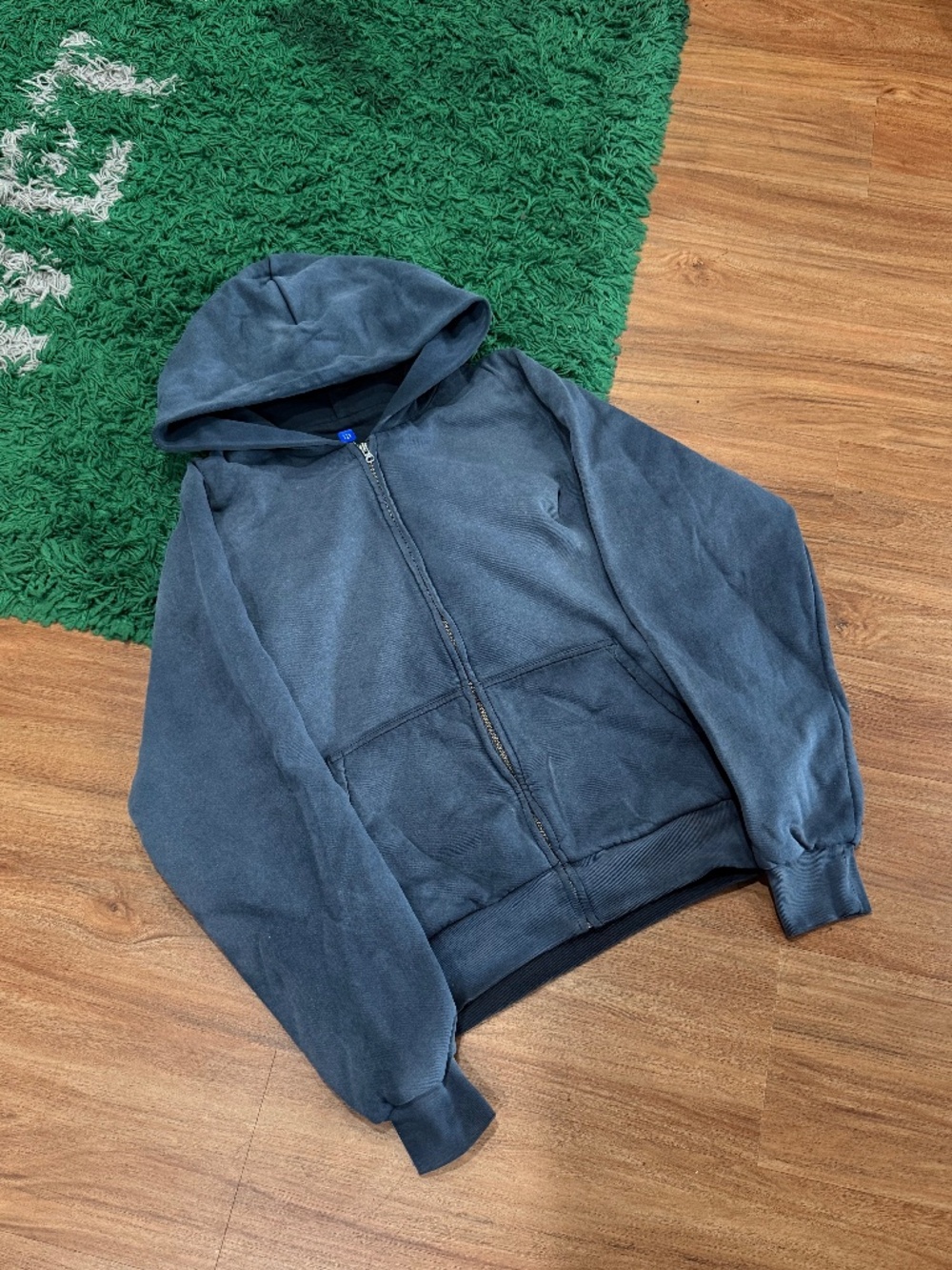 YZY Washed Navy Zip Hoodie – Small – Washed Navy